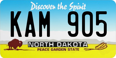 ND license plate KAM905