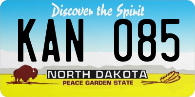 ND license plate KAN085