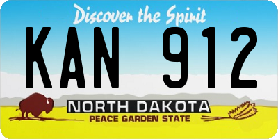 ND license plate KAN912