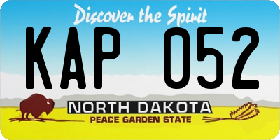 ND license plate KAP052