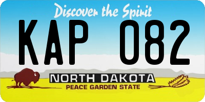 ND license plate KAP082