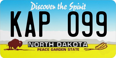ND license plate KAP099
