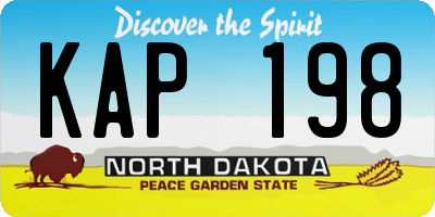 ND license plate KAP198