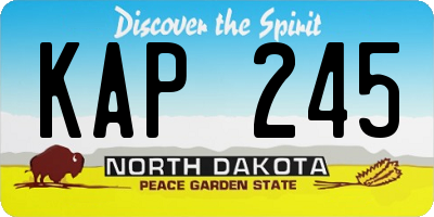 ND license plate KAP245