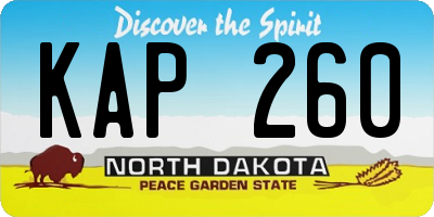 ND license plate KAP260