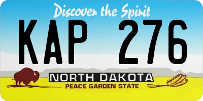 ND license plate KAP276