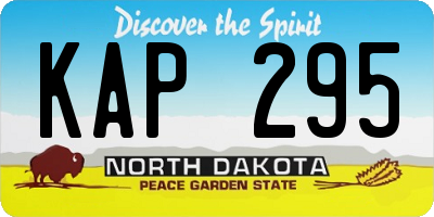 ND license plate KAP295