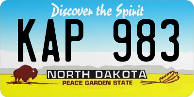 ND license plate KAP983