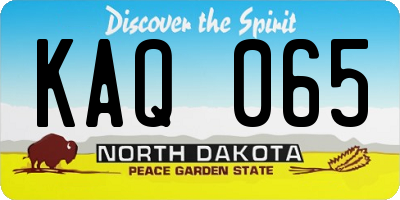 ND license plate KAQ065