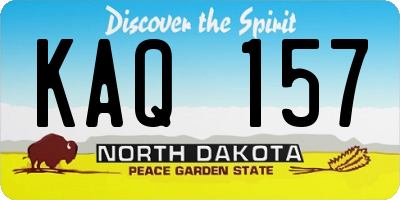 ND license plate KAQ157