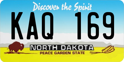 ND license plate KAQ169