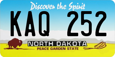 ND license plate KAQ252