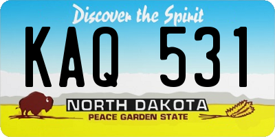 ND license plate KAQ531