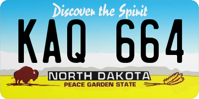 ND license plate KAQ664