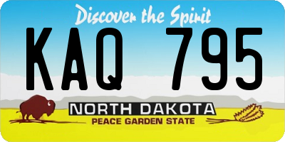 ND license plate KAQ795