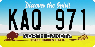 ND license plate KAQ971