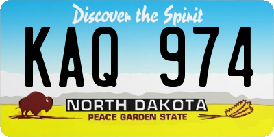 ND license plate KAQ974
