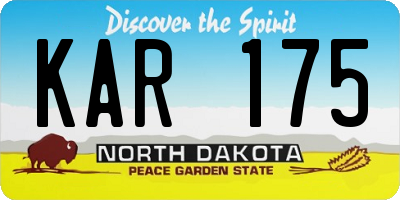 ND license plate KAR175