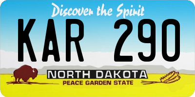 ND license plate KAR290