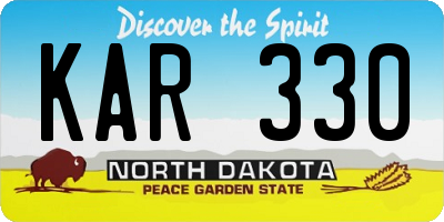 ND license plate KAR330