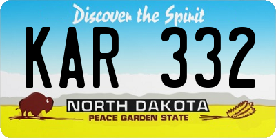 ND license plate KAR332