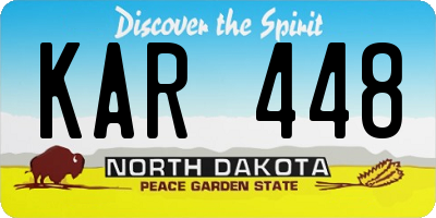 ND license plate KAR448
