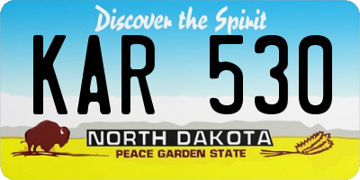 ND license plate KAR530