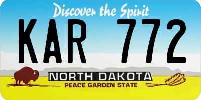 ND license plate KAR772