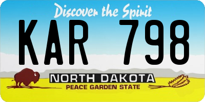 ND license plate KAR798