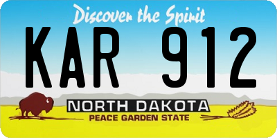 ND license plate KAR912