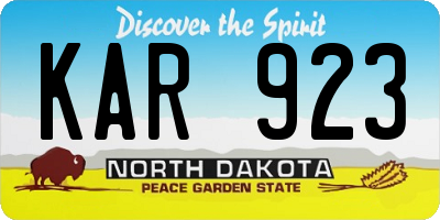 ND license plate KAR923