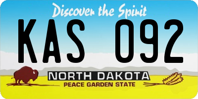 ND license plate KAS092