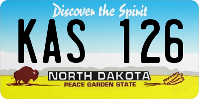 ND license plate KAS126