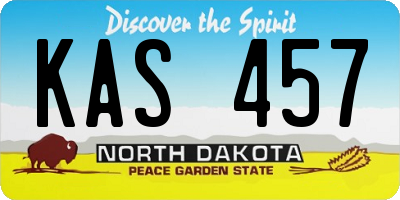 ND license plate KAS457