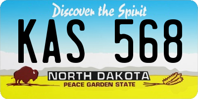 ND license plate KAS568