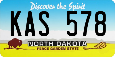 ND license plate KAS578