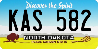 ND license plate KAS582