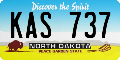 ND license plate KAS737