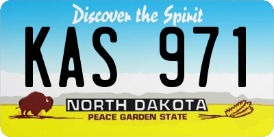 ND license plate KAS971
