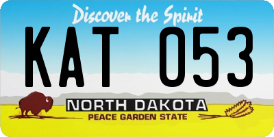 ND license plate KAT053