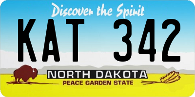 ND license plate KAT342