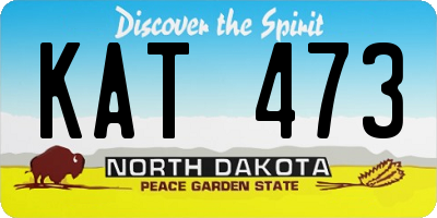 ND license plate KAT473