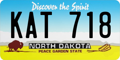 ND license plate KAT718