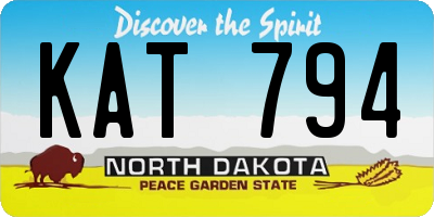 ND license plate KAT794