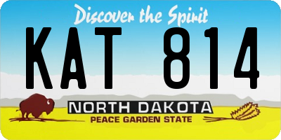 ND license plate KAT814