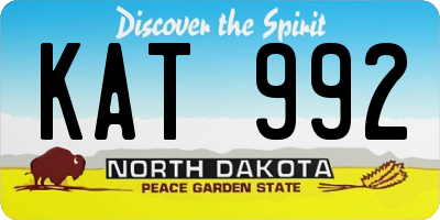 ND license plate KAT992