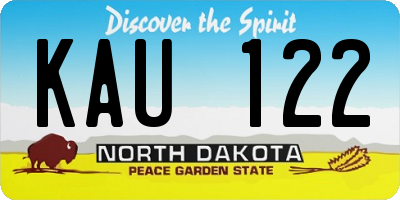 ND license plate KAU122