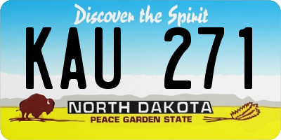 ND license plate KAU271