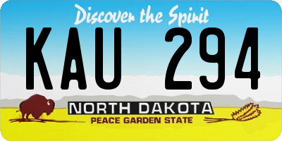 ND license plate KAU294