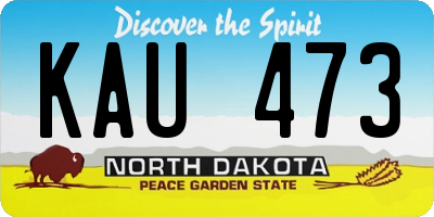 ND license plate KAU473